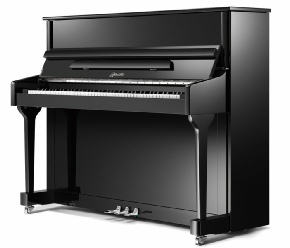 Ritmuller RS125 upright piano in ebony by Pearl River